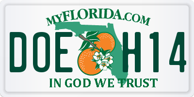 FL license plate DOEH14