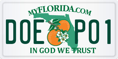 FL license plate DOEP01