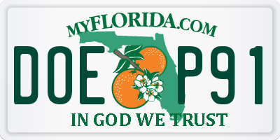 FL license plate DOEP91