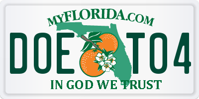 FL license plate DOET04