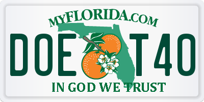 FL license plate DOET40