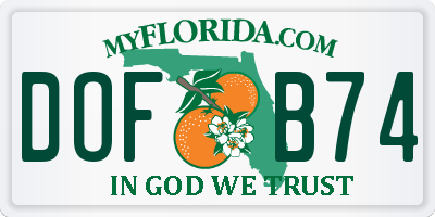 FL license plate DOFB74