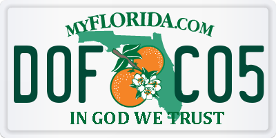 FL license plate DOFC05