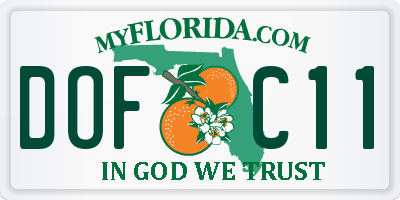 FL license plate DOFC11