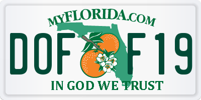 FL license plate DOFF19
