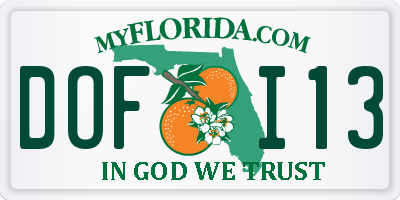 FL license plate DOFI13