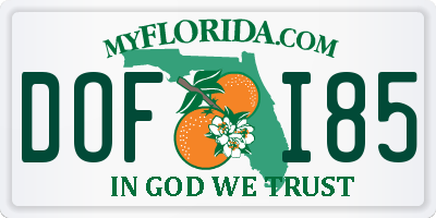 FL license plate DOFI85