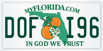 FL license plate DOFI96