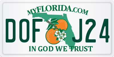 FL license plate DOFJ24