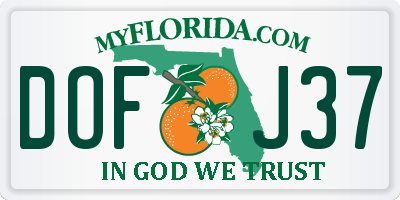 FL license plate DOFJ37