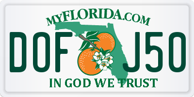 FL license plate DOFJ50
