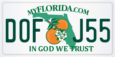 FL license plate DOFJ55