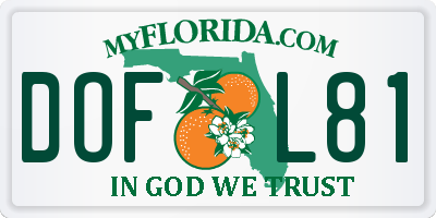 FL license plate DOFL81