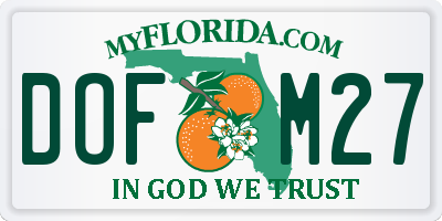 FL license plate DOFM27