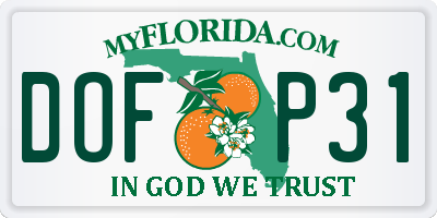 FL license plate DOFP31