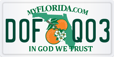 FL license plate DOFQ03