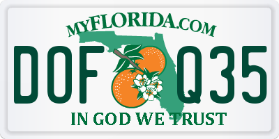 FL license plate DOFQ35