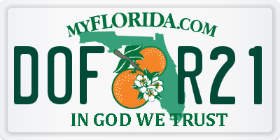 FL license plate DOFR21