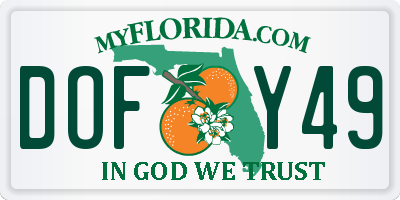 FL license plate DOFY49