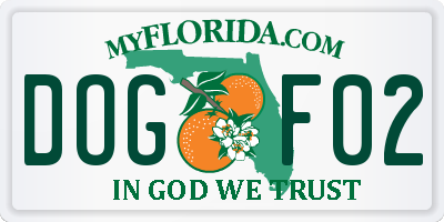 FL license plate DOGF02
