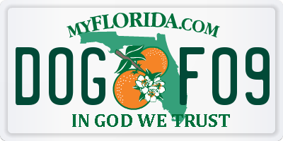 FL license plate DOGF09