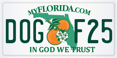 FL license plate DOGF25