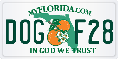 FL license plate DOGF28