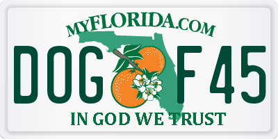 FL license plate DOGF45