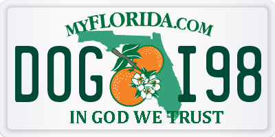 FL license plate DOGI98