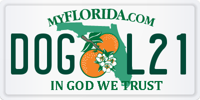 FL license plate DOGL21