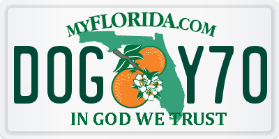 FL license plate DOGY70