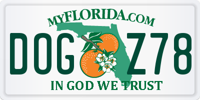 FL license plate DOGZ78