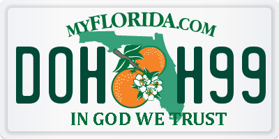 FL license plate DOHH99