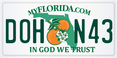 FL license plate DOHN43