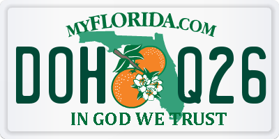 FL license plate DOHQ26