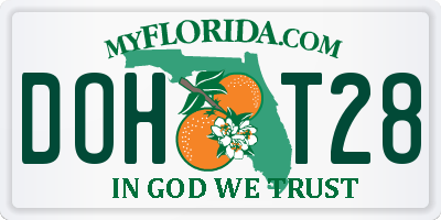 FL license plate DOHT28