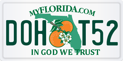 FL license plate DOHT52