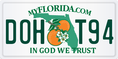FL license plate DOHT94