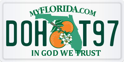 FL license plate DOHT97