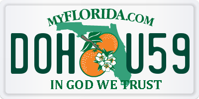 FL license plate DOHU59