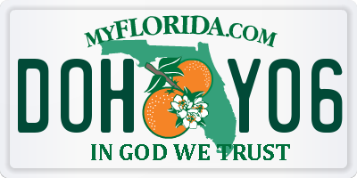 FL license plate DOHY06