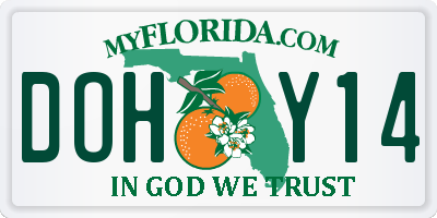 FL license plate DOHY14