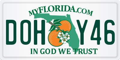 FL license plate DOHY46