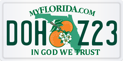FL license plate DOHZ23