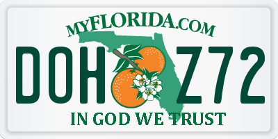 FL license plate DOHZ72