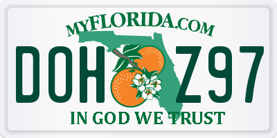 FL license plate DOHZ97