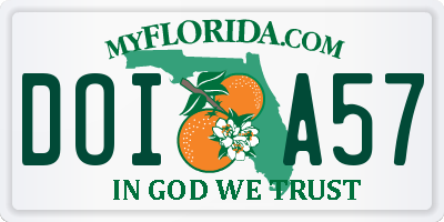 FL license plate DOIA57