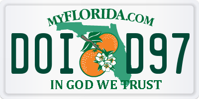 FL license plate DOID97