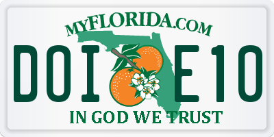 FL license plate DOIE10