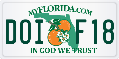FL license plate DOIF18